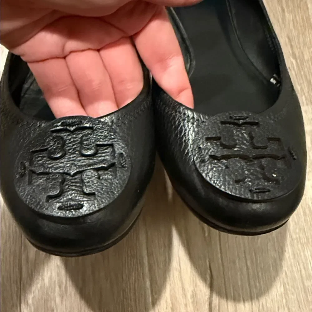 Tory Burch Black Leather Flats